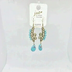 Dangling Marble Earrings with red hues